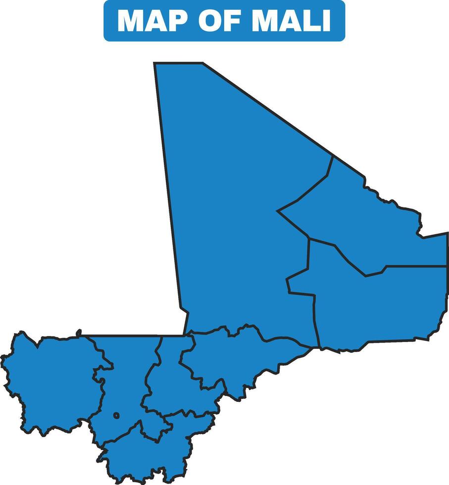 Blue Mali country map border outline vector