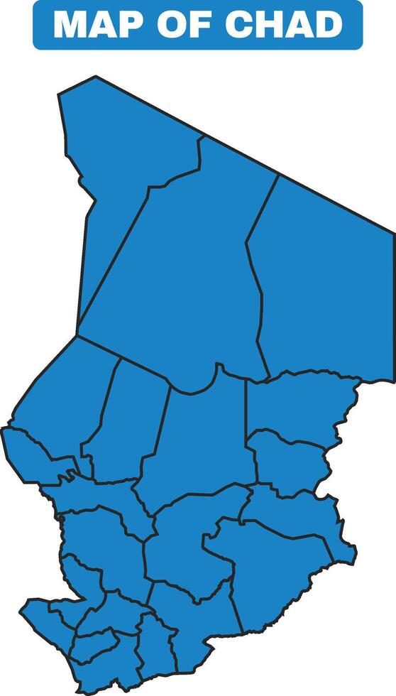 Blue Chad country map border outline vector