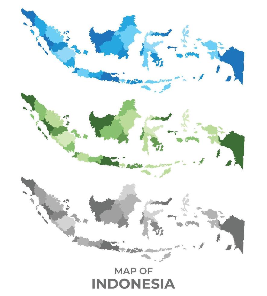 Indonesia country map in different colors vector