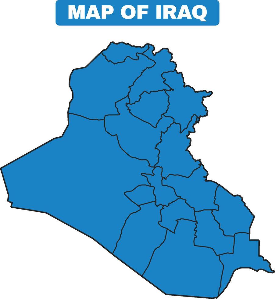 Blue Iraq country map border outline vector