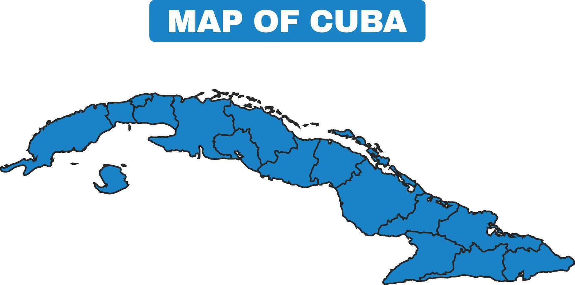 Blue Cuba country map border outline vector