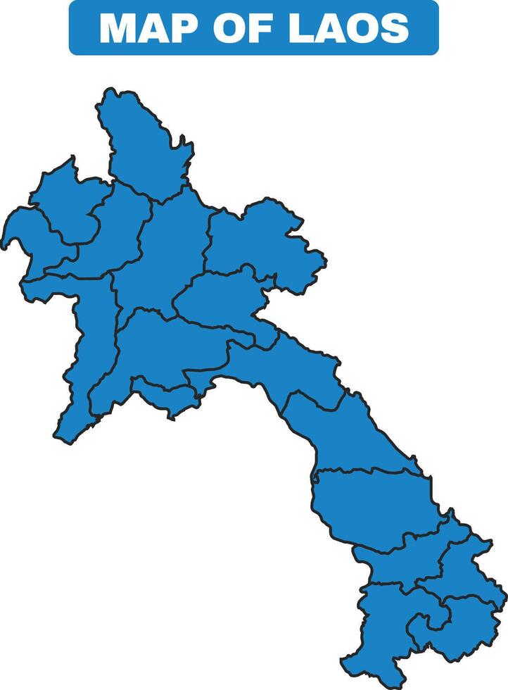 Blue Laos country map border outline vector