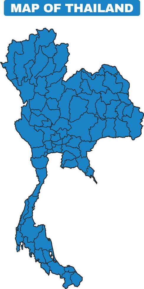 Blue Thailand country map border outline vector