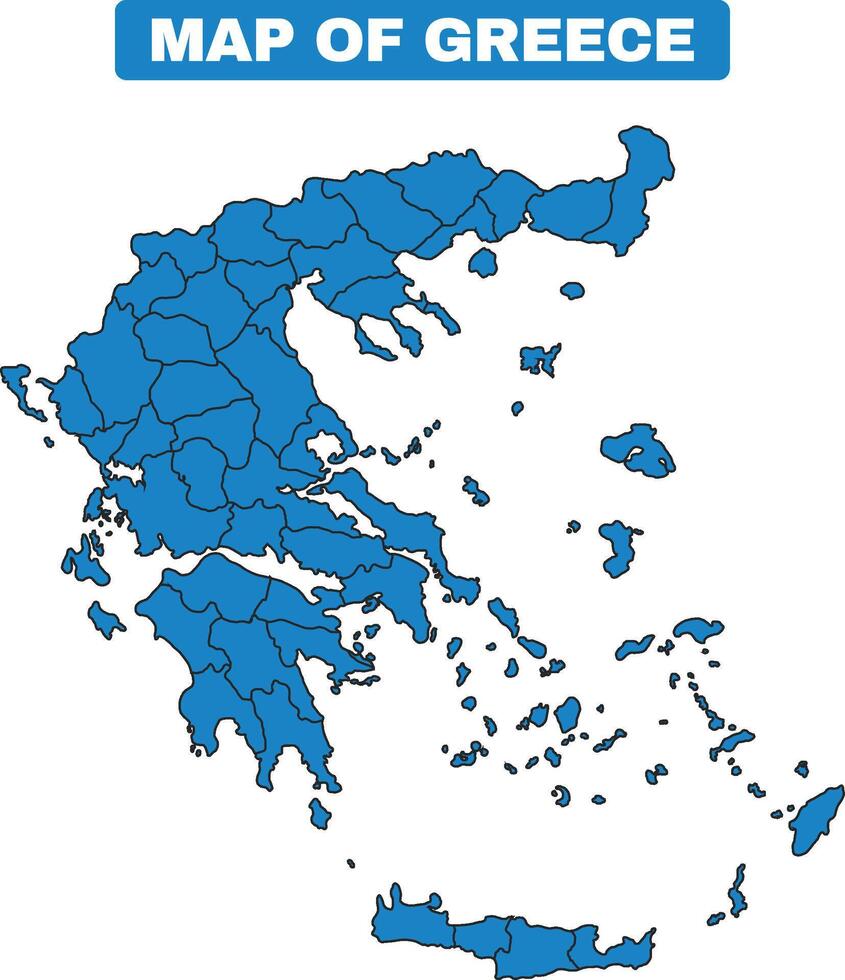 Blue Greece country map border outline vector