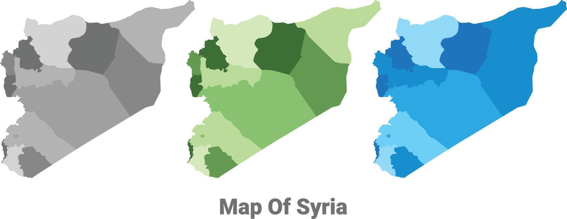 Syria country map in different colors vector