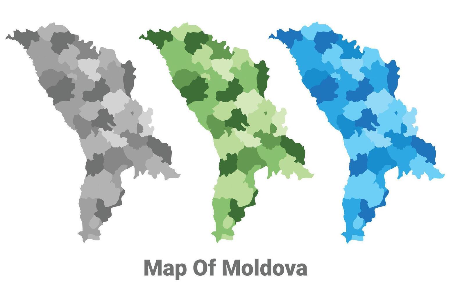 Moldova country map in different colors vector