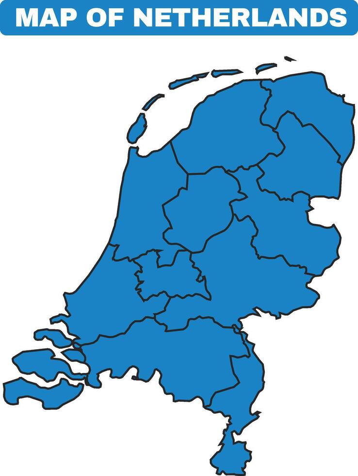 Blue Netherlands country map border outline vector
