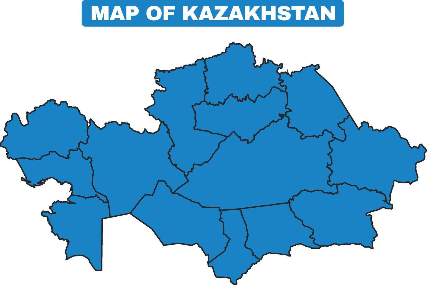 Blue Kazakhastan country map border outline vector