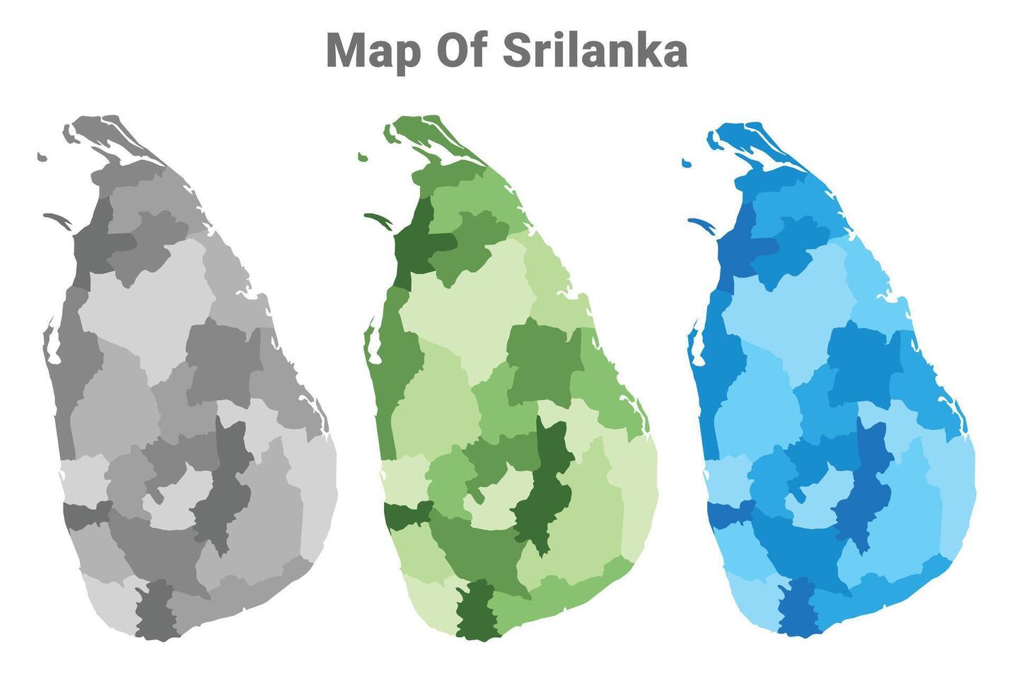 Sri Lanka country map in different colors vector