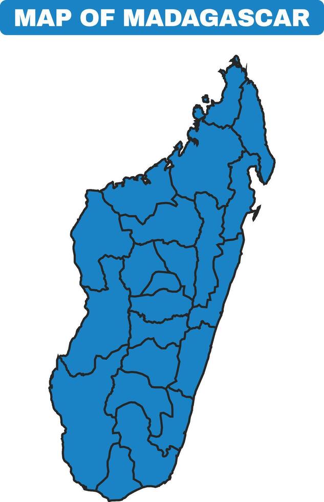 Blue Madagascar country map border outline vector