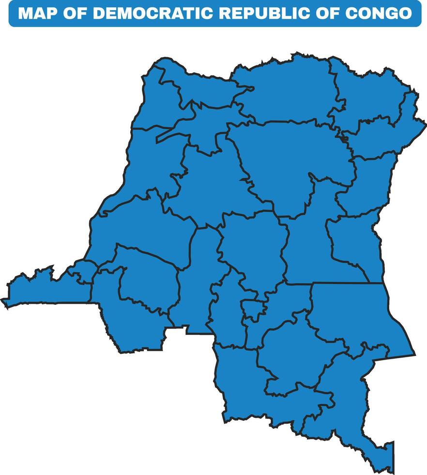 Blue Democratic Republic of the Congo country map border outline vector
