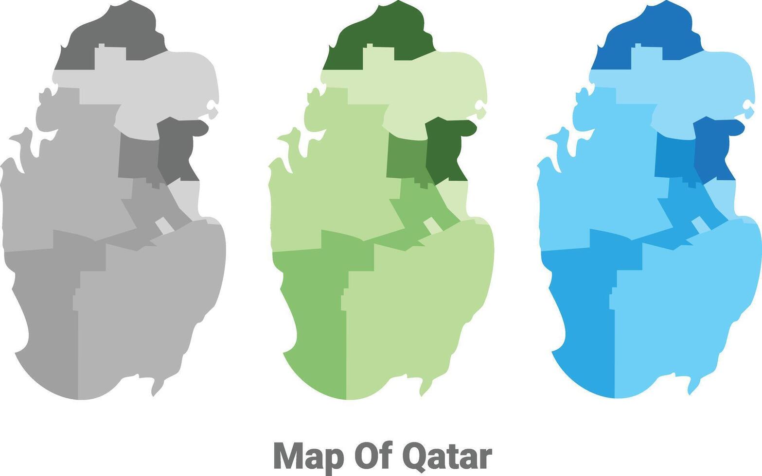 Qatar country map in different colors vector
