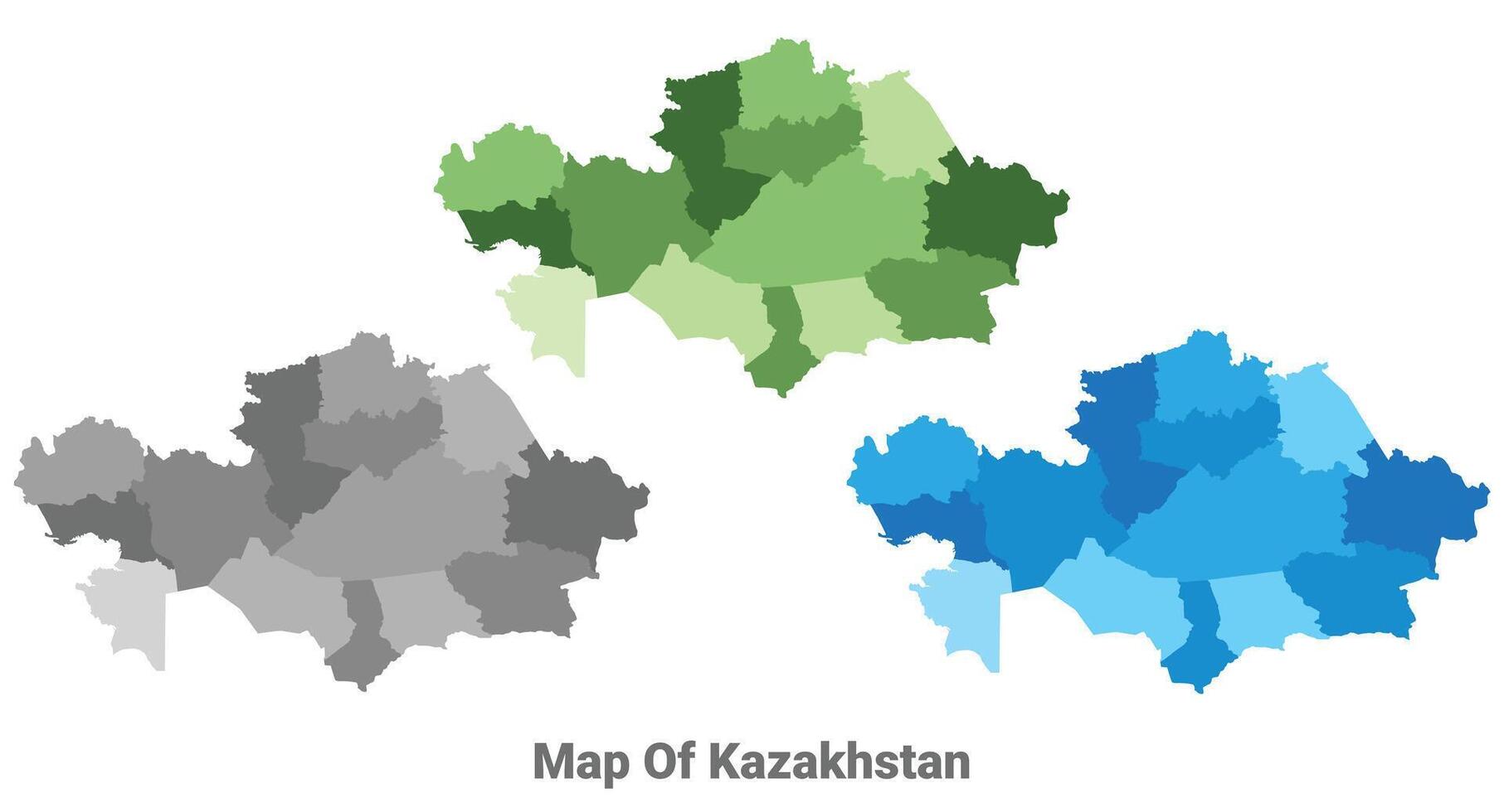 Kazakhstan country map in different colors vector