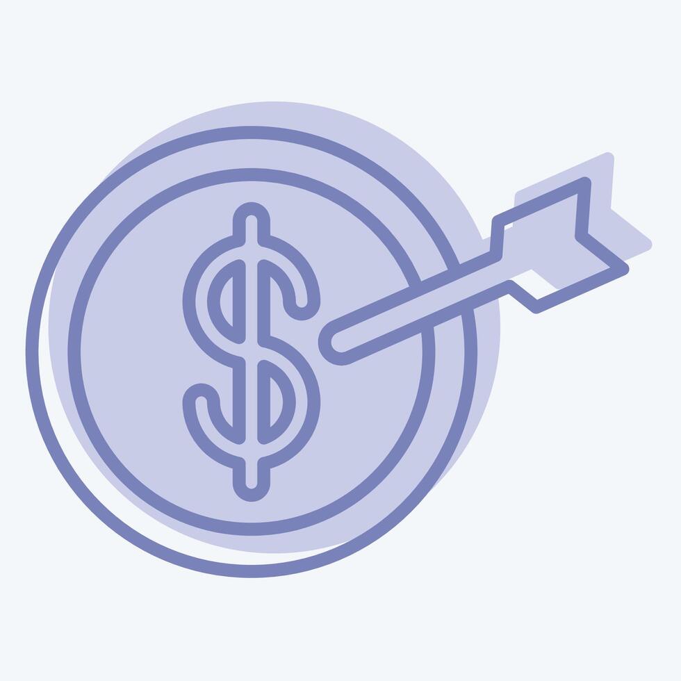 Icon Saving Goal. related to Savings symbol. two tone style. design editable vector