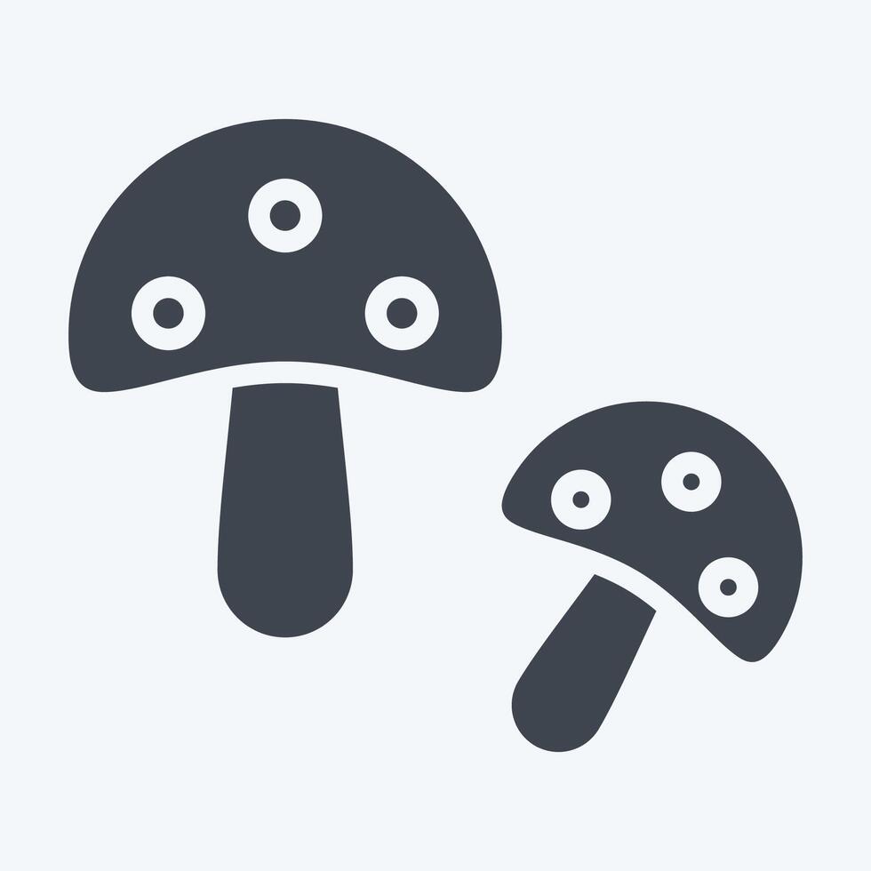 Icon Mashroom. related to Kindergarten symbol. glyph style. design editable vector