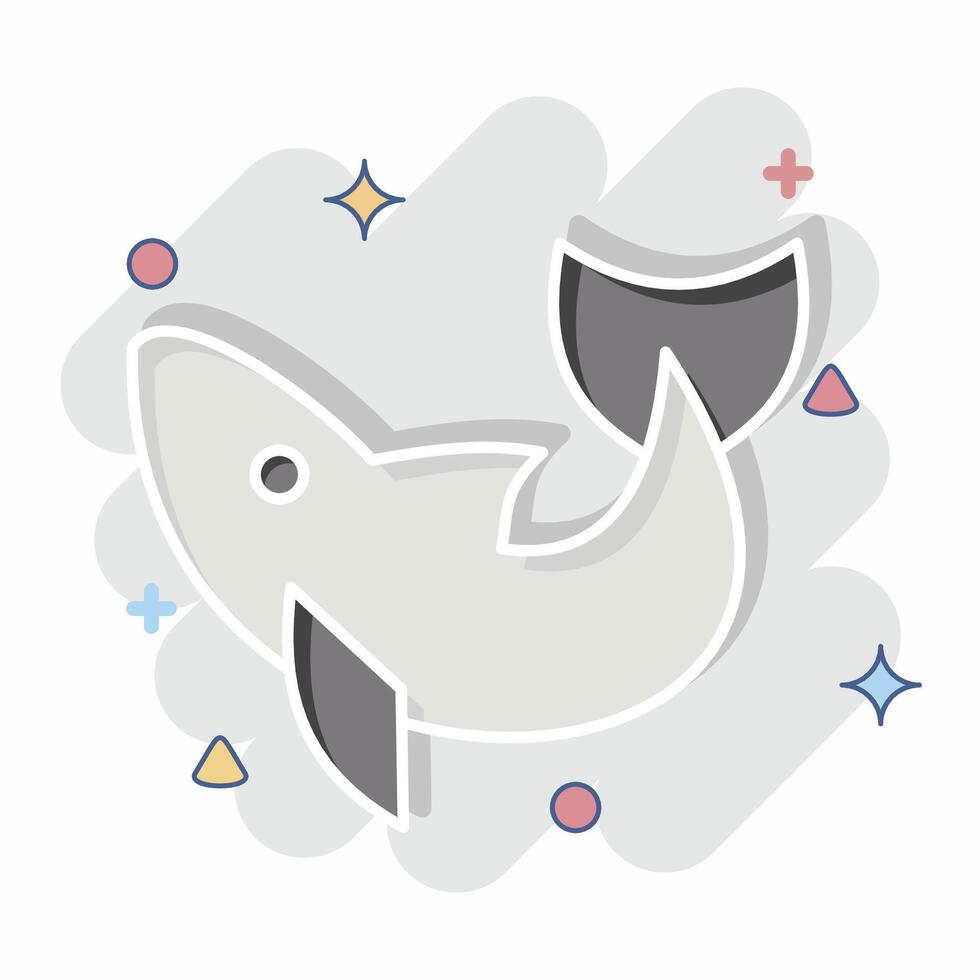 Icon Dolphin. related to Summer symbol. comic style. design editable vector