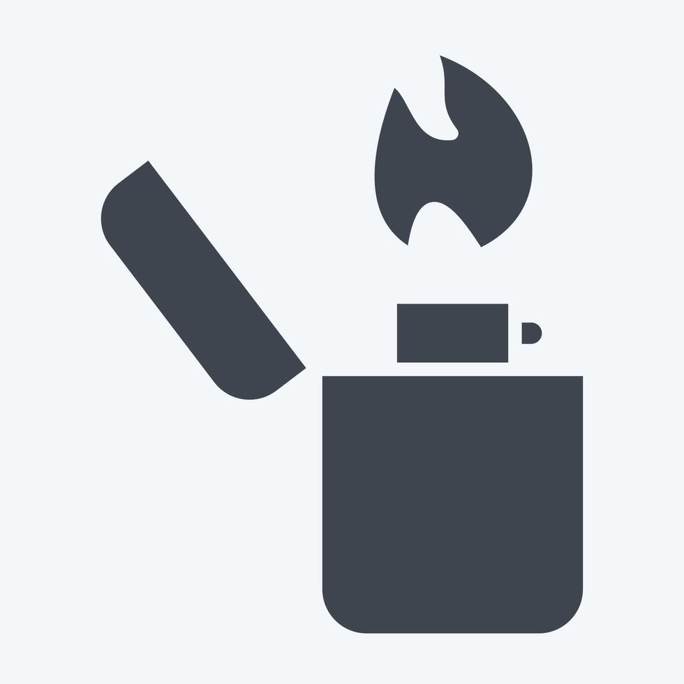 Icon Lighter. related to Smoking symbol. glyph style. design editable vector