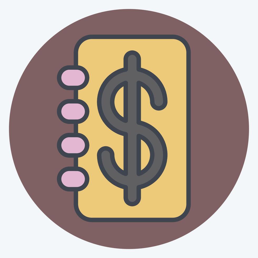 Icon Passbook. related to Savings symbol. color mate style. design editable vector