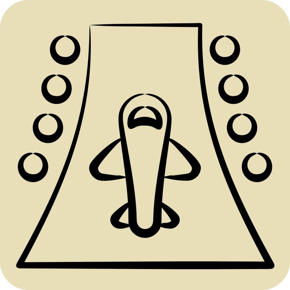 Icon Runway. related to Travel symbol. hand drawn style. design editable vector