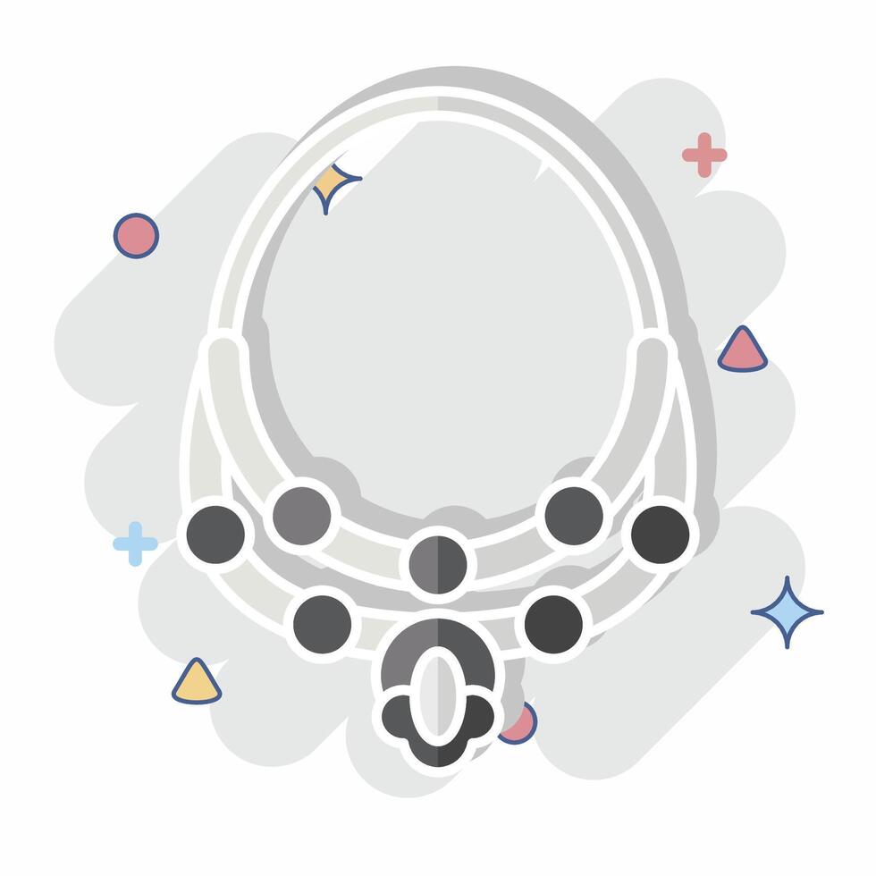 Icon Necklace. related to Summer symbol. comic style. design editable vector