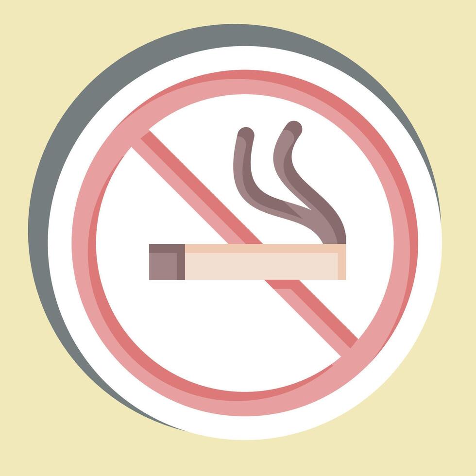 Sticker No Smoking. related to Smoking symbol. design editable vector