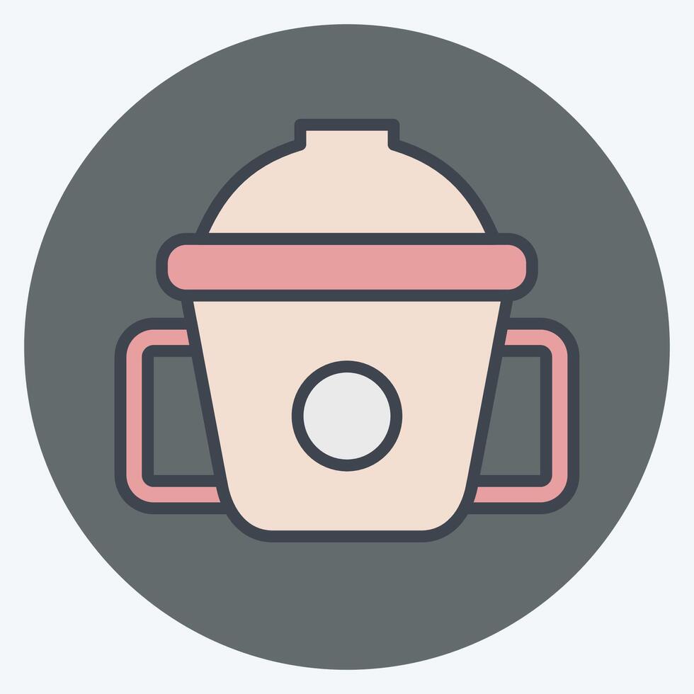 Icon Milk Bottle. related to Kindergarten symbol. color mate style. design editable vector