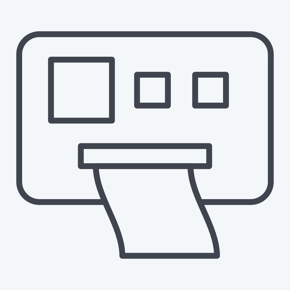Icon Ticket Machine. related to Parking symbol. line style. design editable vector