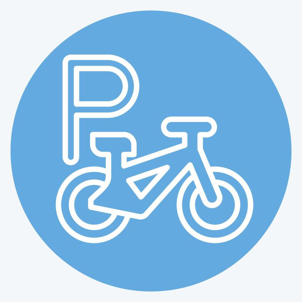 Icon Bike Parking. related to Parking symbol. blue eyes style. design editable vector