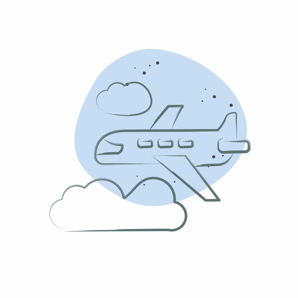 Icon Plane. related to Travel symbol. Color Spot Style. design editable vector
