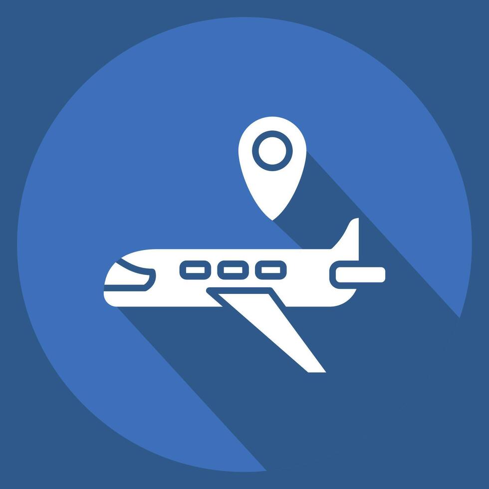 Icon Airline. related to Travel symbol. long shadow style. design editable vector
