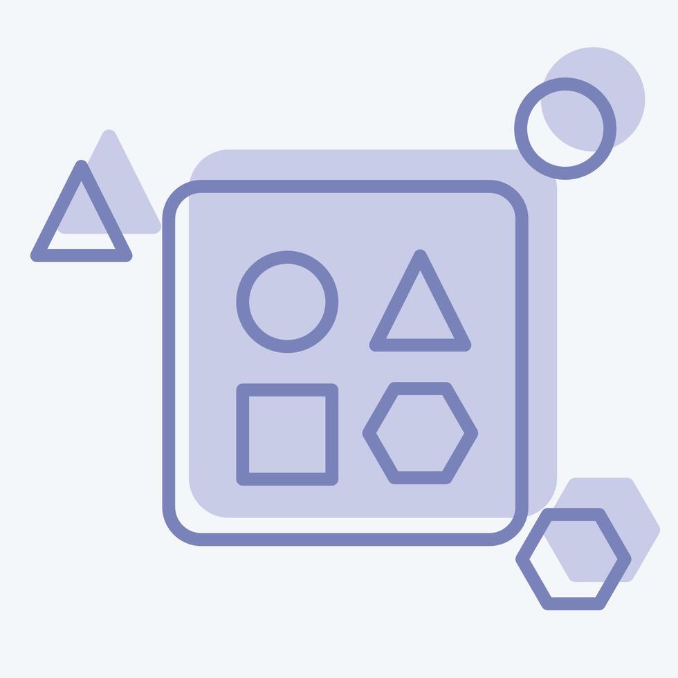Icon Toy Shape. related to Kindergarten symbol. two tone style. design editable vector