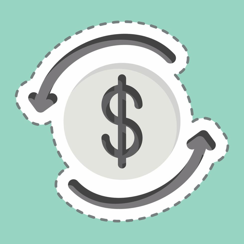 Sticker line cut Automatic Savings. related to Savings symbol. design editable vector