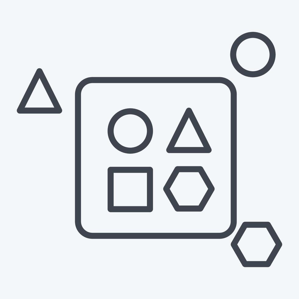 Icon Toy Shape. related to Kindergarten symbol. line style. design editable vector