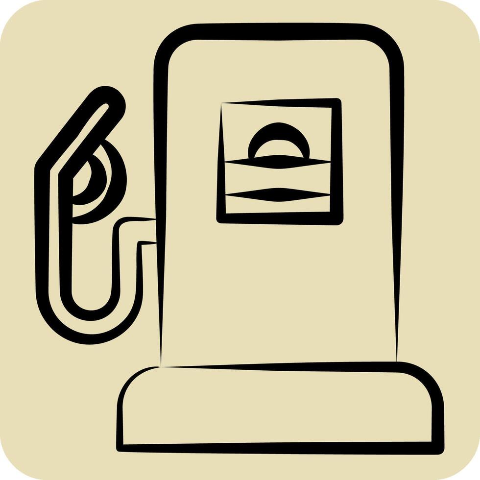Icon Petrol. related to Parking symbol. hand drawn style. design editable vector