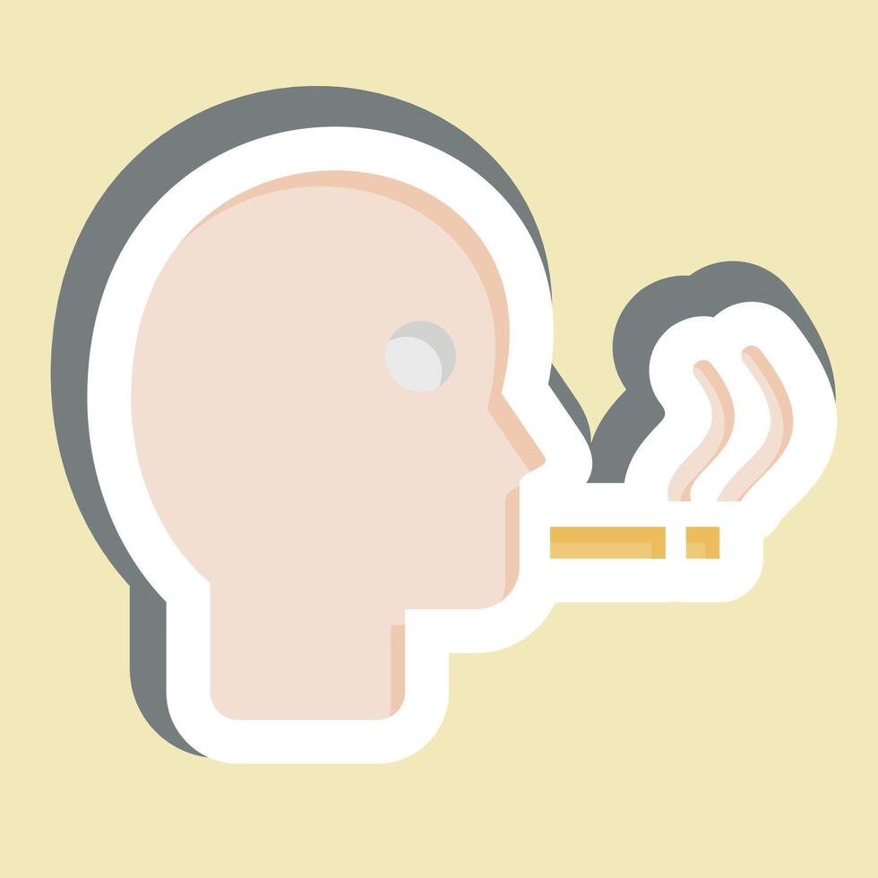 Sticker Man Smoking. related to Smoking symbol. design editable vector