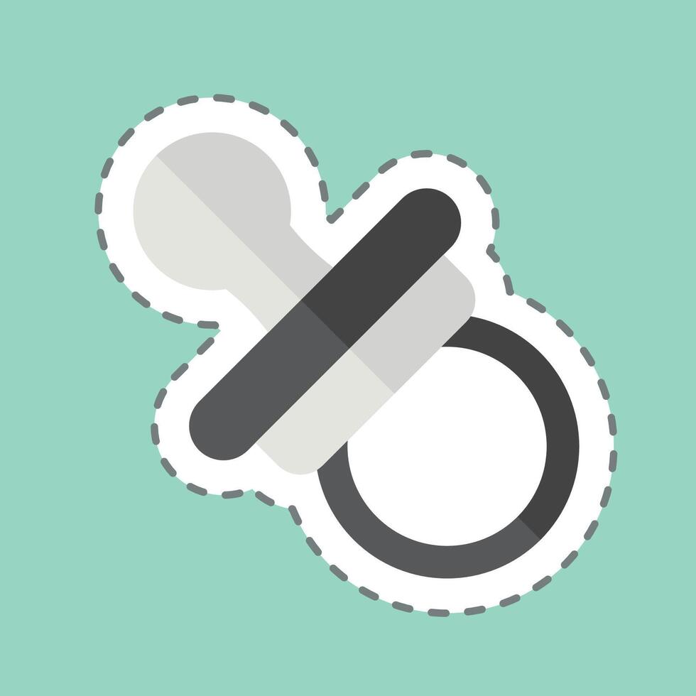 Sticker line cut Niplle Toy. related to Kindergarten symbol. design editable vector