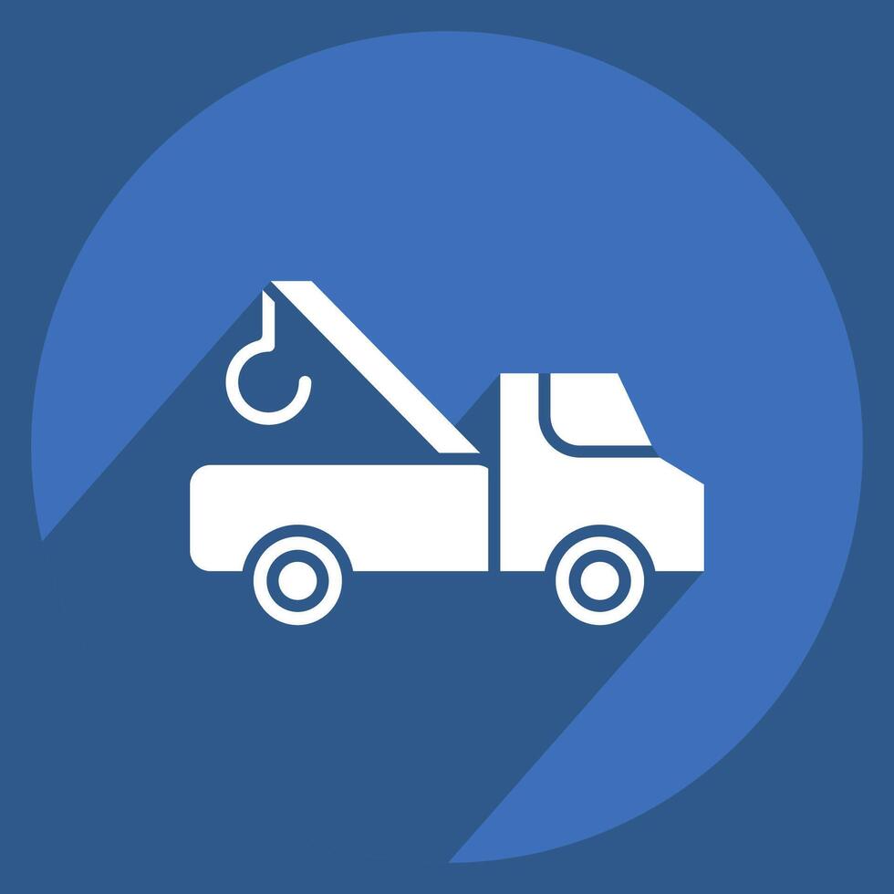 Icon Tow Truck. related to Parking symbol. long shadow style. design editable vector