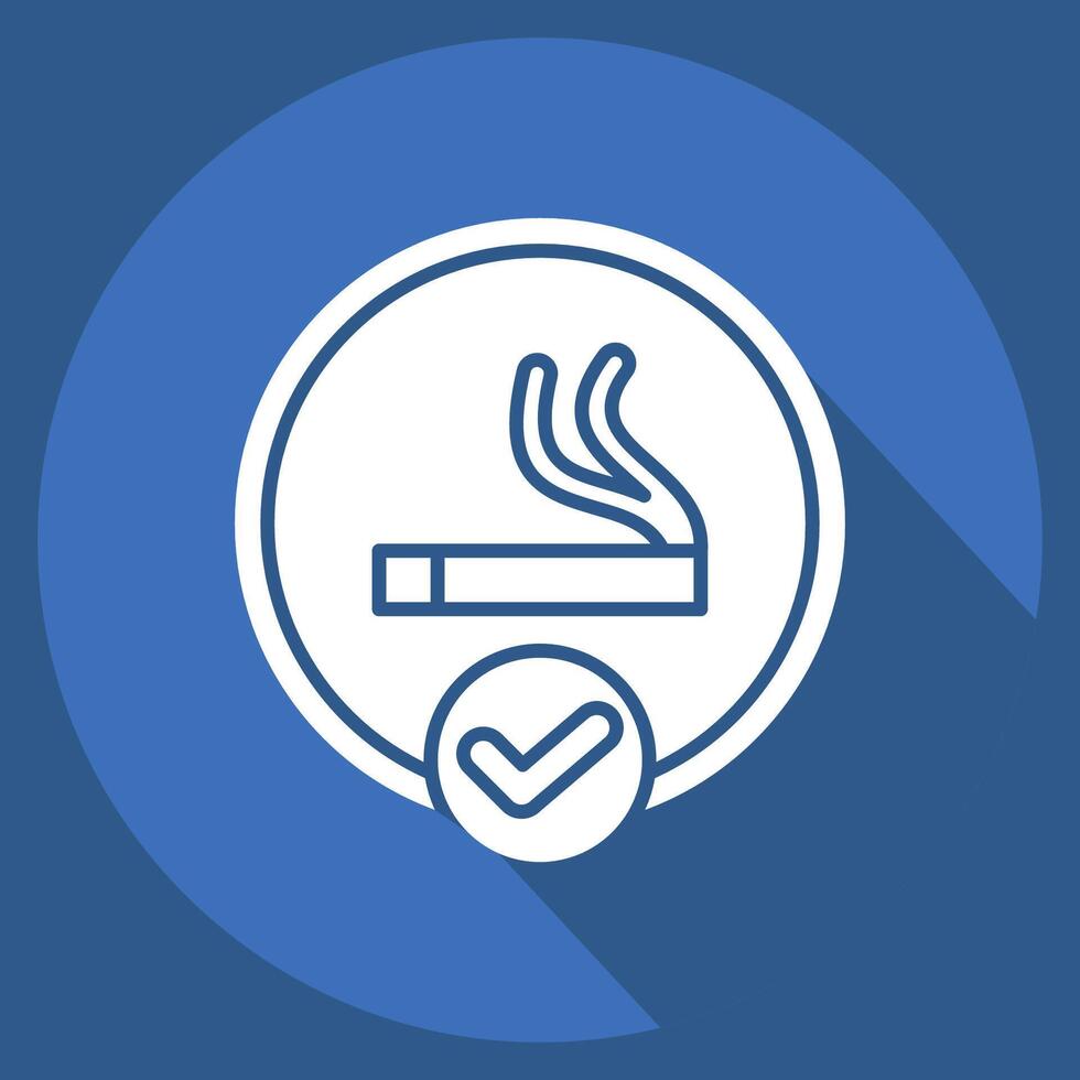 Icon Smoking Area. related to Smoking symbol. long shadow style. design editable vector