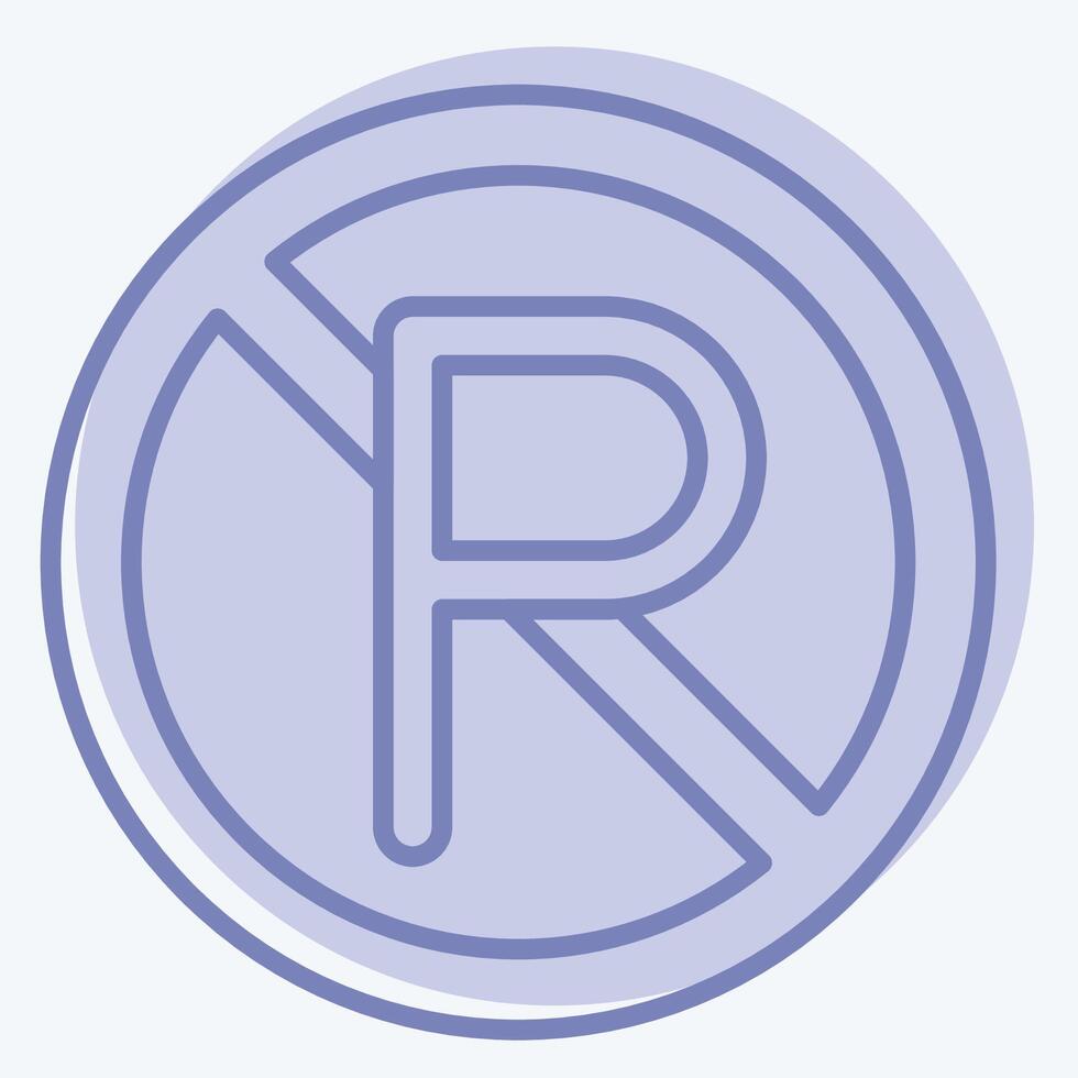 Icon No Parking. related to Parking symbol. two tone style. design editable vector
