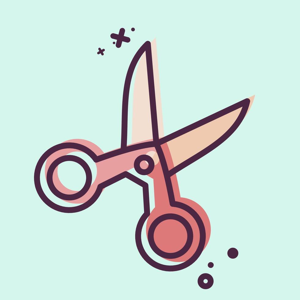 Icon Scissor. related to Kindergarten symbol. MBE style. design editable vector