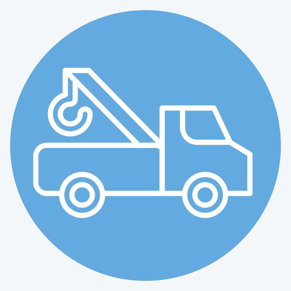 Icon Tow Truck. related to Parking symbol. blue eyes style. design editable vector