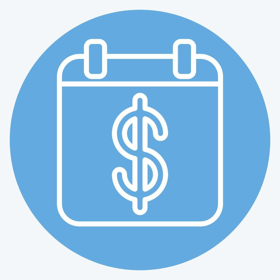 Icon Savings Calendar. related to Savings symbol. blue eyes style. design editable vector