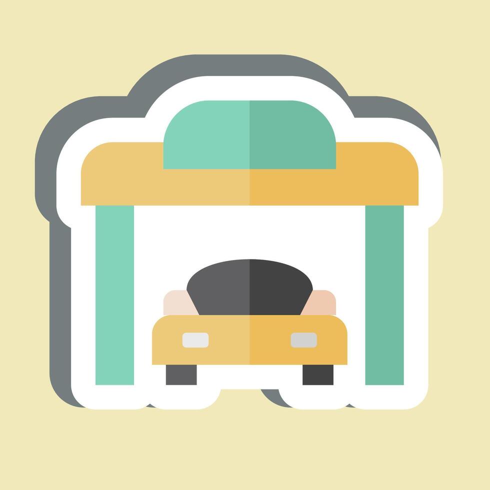 Sticker Garage. related to Parking symbol. design editable vector
