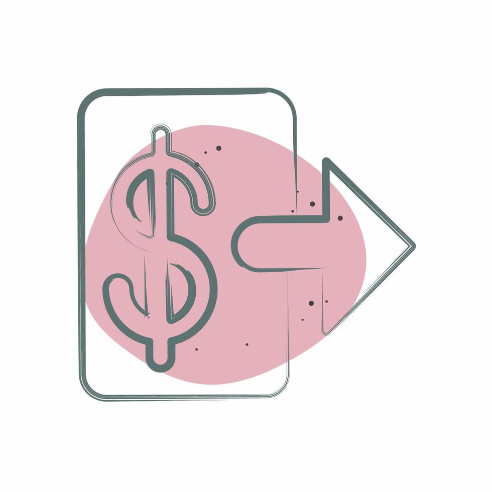 Icon Withdraw Money. related to Savings symbol. Color Spot Style. design editable vector