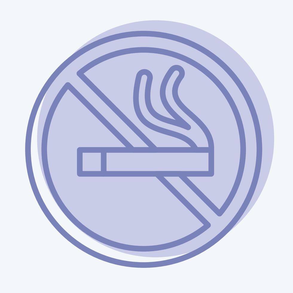 Icon No Smoking. related to Smoking symbol. two tone style. design editable vector