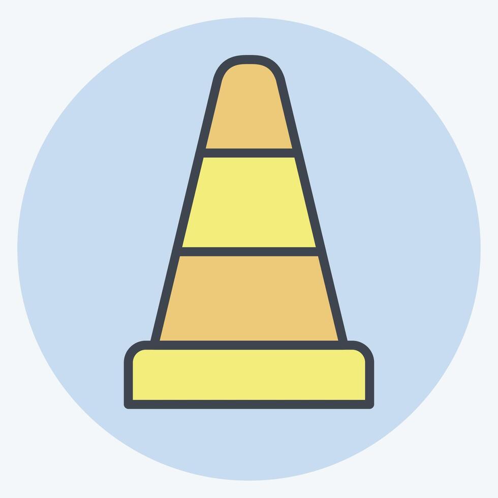 Icon Traffic Cone. related to Parking symbol. color mate style. design editable vector