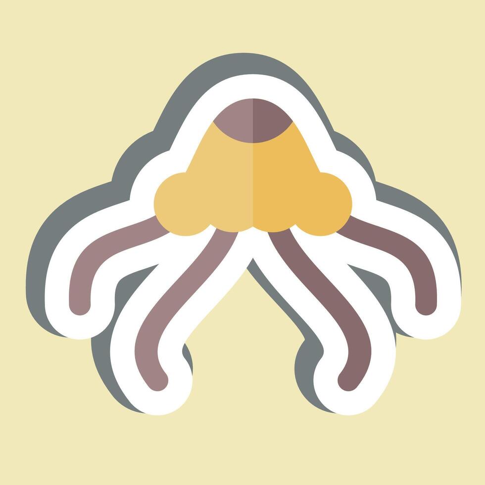 Sticker Jelly Fish. related to Summer symbol. design editable vector