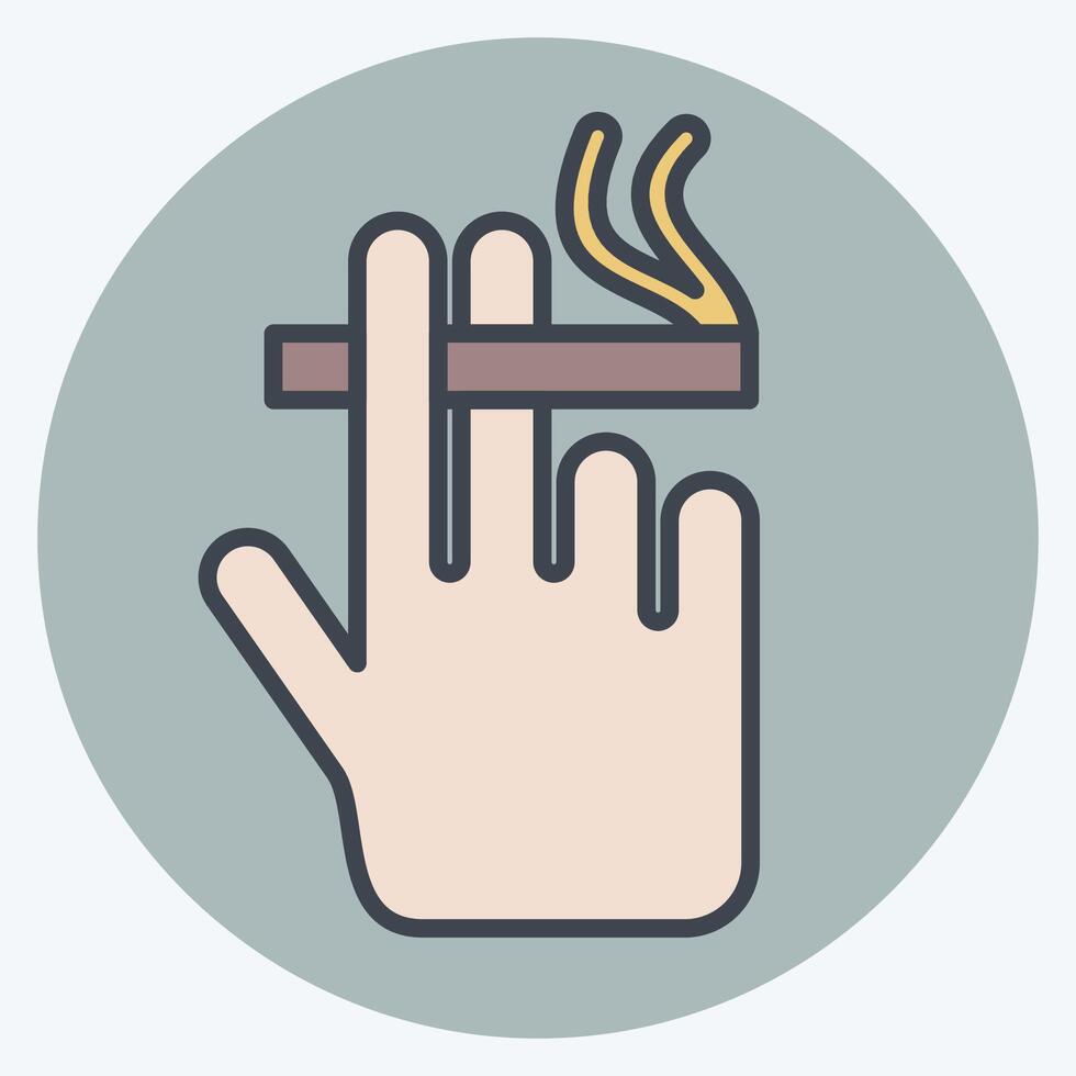 Icon Smoke 2. related to Smoking symbol. color mate style. design editable vector