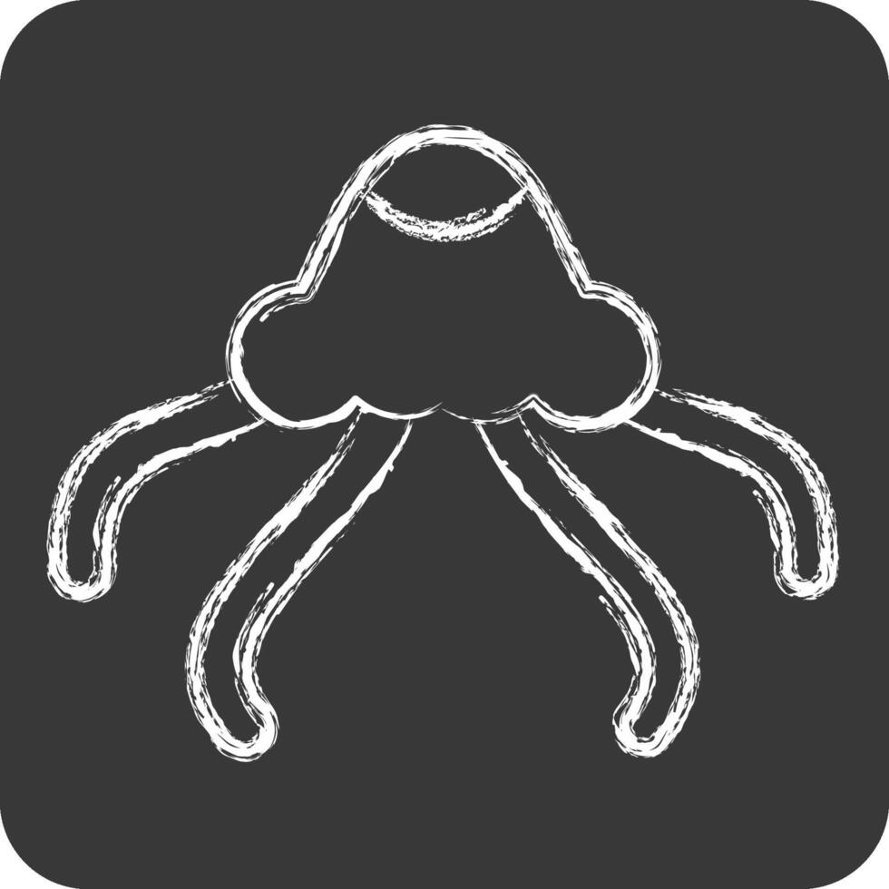 Icon Jelly Fish. related to Summer symbol. chalk Style. design editable vector