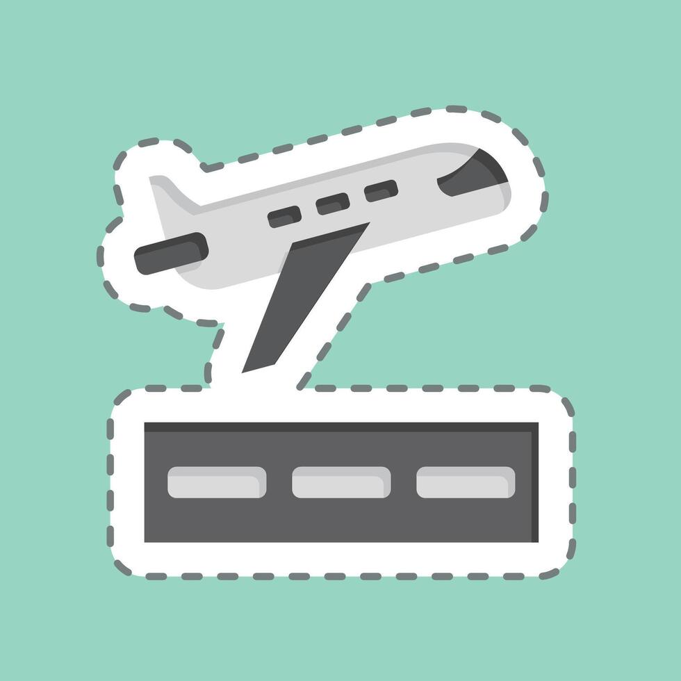 Sticker line cut To Take Off. related to Travel symbol. design editable vector
